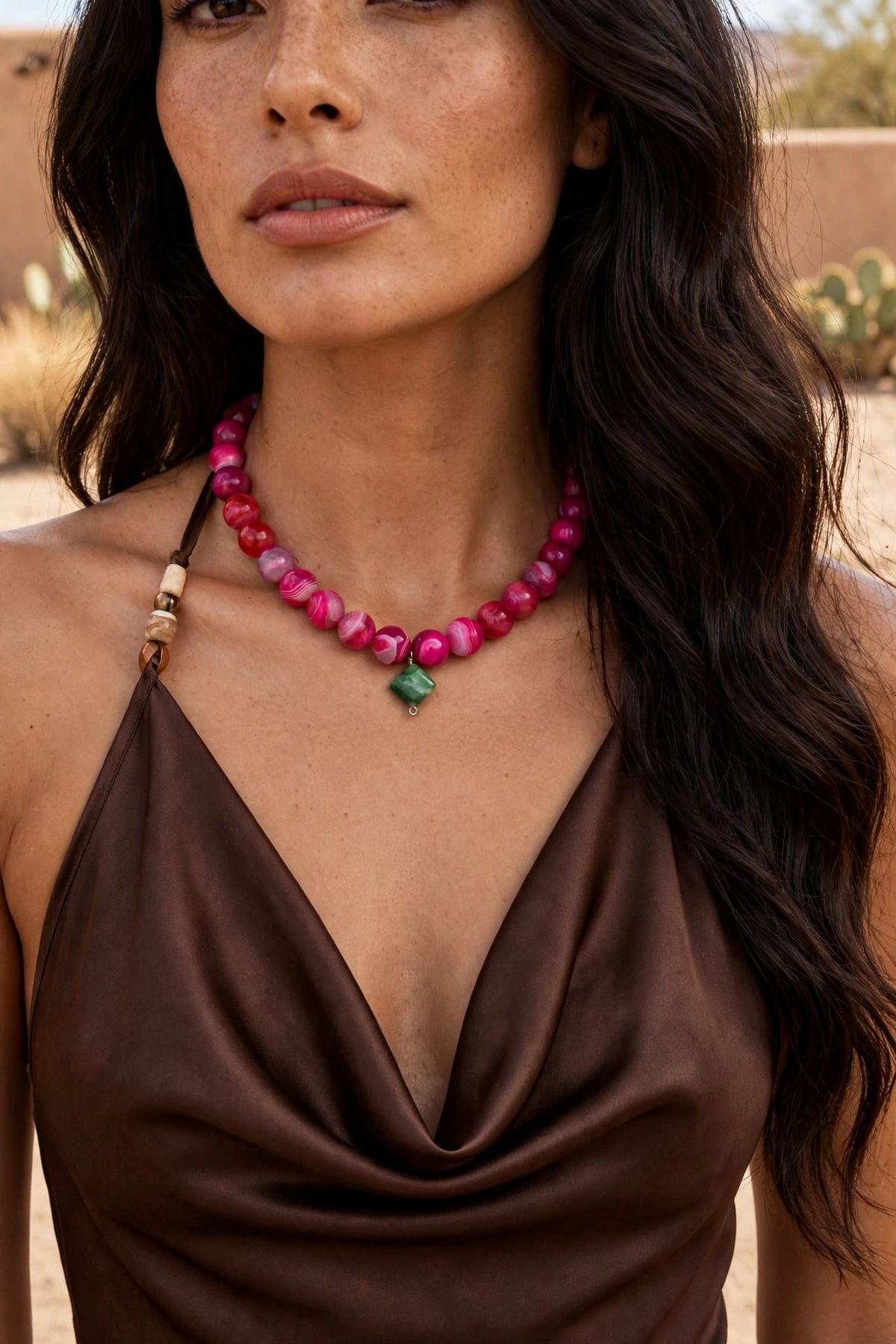 Rosa Cactus | Collar Grande | Verano